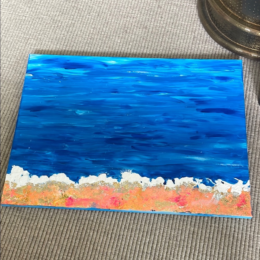 Abstract Blue Ocean Canvas Art